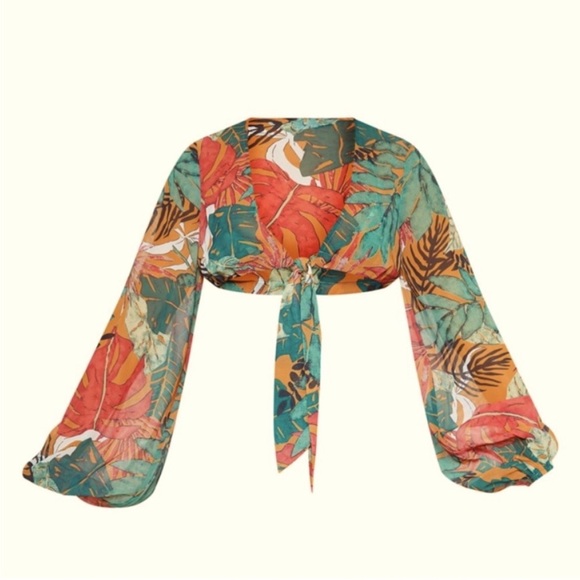 Pretty little thing tropical two piece cover up set - swim cover up set - Picture 2 of 3